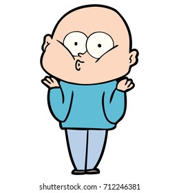 cartoon bald man staring