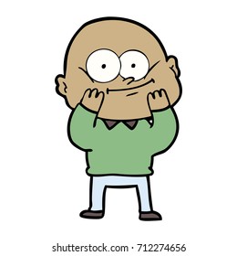 cartoon bald man staring