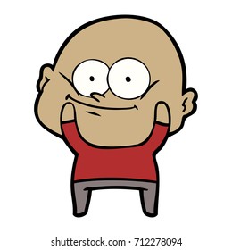 cartoon bald man staring