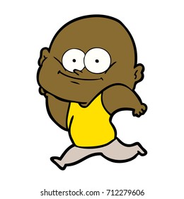 cartoon bald man staring