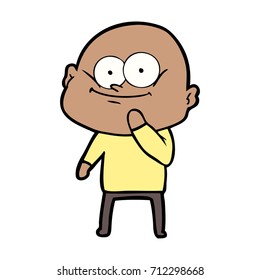 caricatura de un calvo mirando fijamente