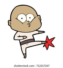 caricatura de un calvo mirando fijamente