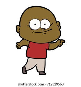 cartoon bald man staring
