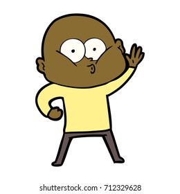 cartoon bald man staring