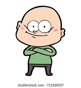 cartoon bald man staring