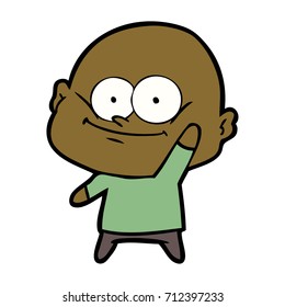 cartoon bald man staring