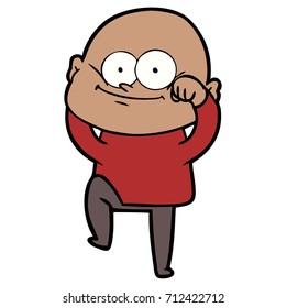 cartoon bald man staring