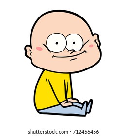 cartoon bald man staring