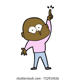 cartoon bald man staring