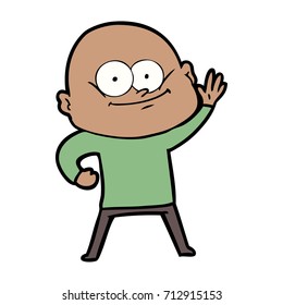 cartoon bald man staring