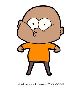 cartoon bald man staring