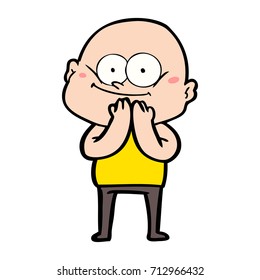 cartoon bald man staring