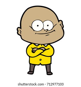 cartoon bald man staring