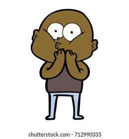 cartoon bald man staring