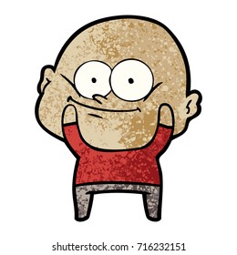 cartoon bald man staring