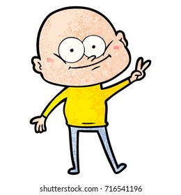 cartoon bald man staring