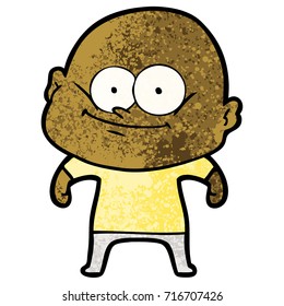 cartoon bald man staring