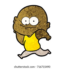 cartoon bald man staring