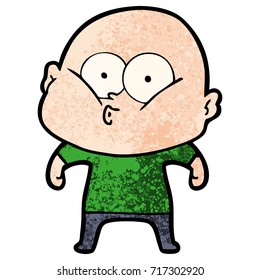 cartoon bald man staring