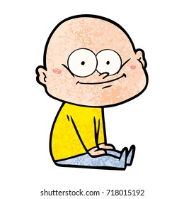 cartoon bald man staring