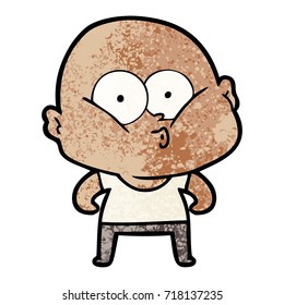 cartoon bald man staring