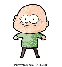 cartoon bald man staring