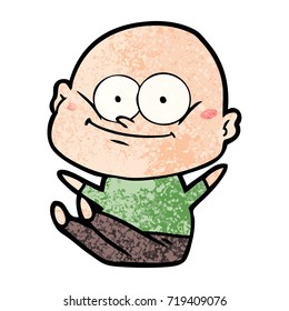 cartoon bald man staring