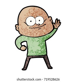 cartoon bald man staring