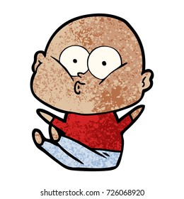 cartoon bald man staring
