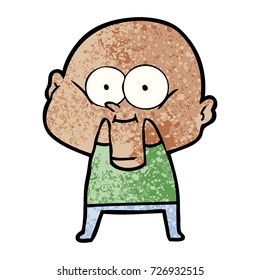 caricatura de un calvo mirando fijamente
