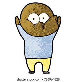 cartoon bald man staring