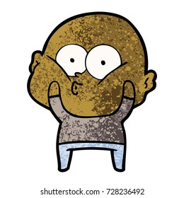 cartoon bald man staring