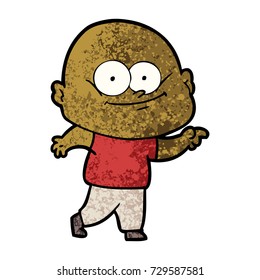 cartoon bald man staring