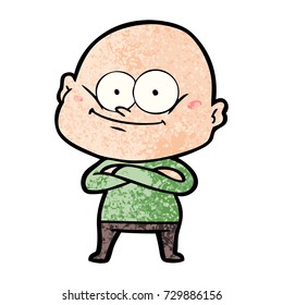 cartoon bald man staring