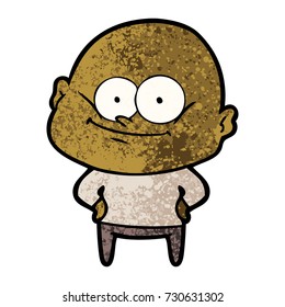 cartoon bald man staring