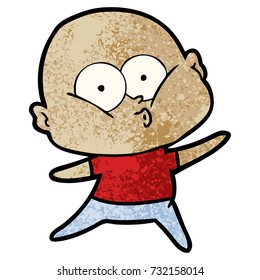 cartoon bald man staring