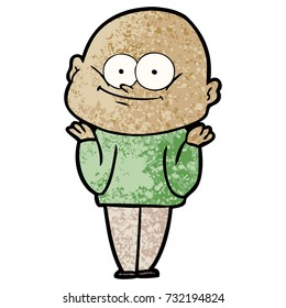 caricatura de un calvo mirando fijamente