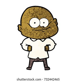 cartoon bald man staring