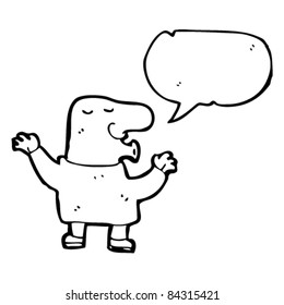 cartoon bald man talking