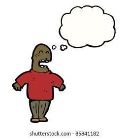 cartoon bald man thinking