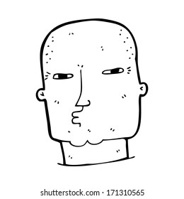 cartoon bald tough guy