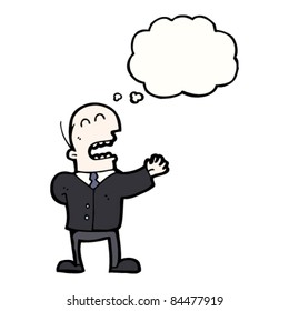 cartoon balding businessman
