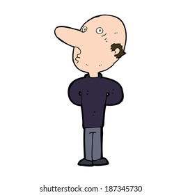 cartoon balding man