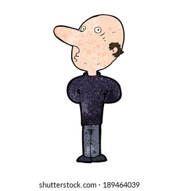 cartoon balding man