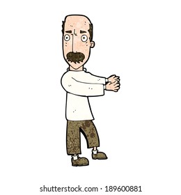 cartoon balding man explaining