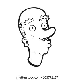 caricatura de la cara de un hombre calvo