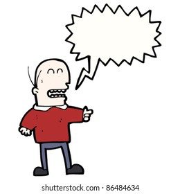 cartoon balding man pointing