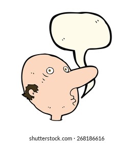 cartoon balding man with speech bubble