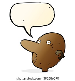 cartoon balding man with speech bubble