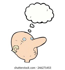 cartoon balding man with thought bubble